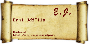 Erni Júlia névjegykártya
